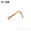 IMPLANT GRADE SOLID TITANIUM NOSE SCREW FISH HOOK WITH PRESS FIT GEM